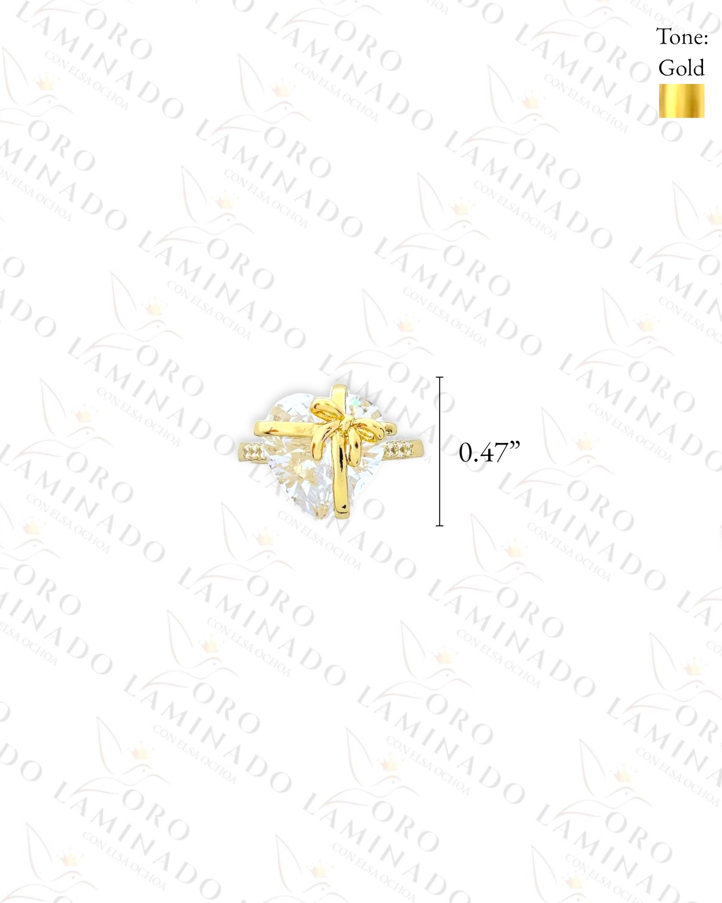 High Quality Crystal Heart Gift Ring (Gold Filled) R61