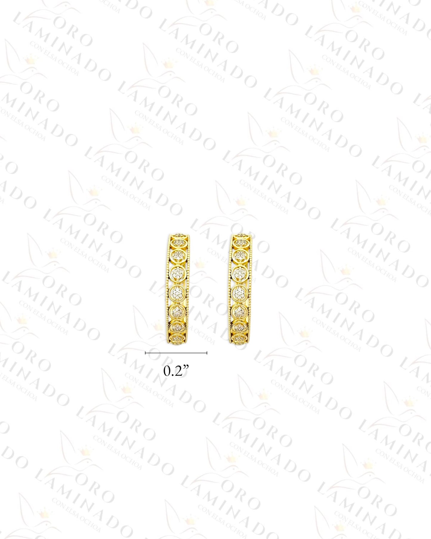 High Quality Geometric Design Hoop Earrings (Gold Filled) R12