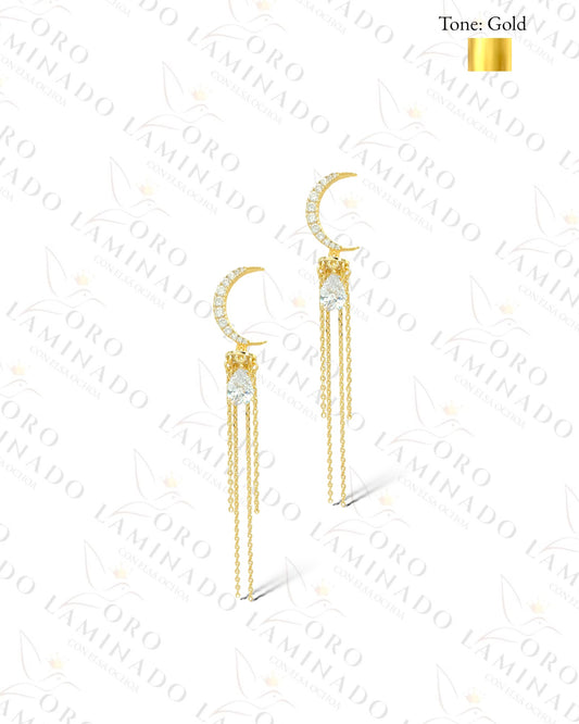 High Quality Long Moon Earrings C313