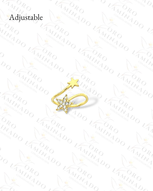 Adjustable Double Star Ring (Gold Filled) Y393