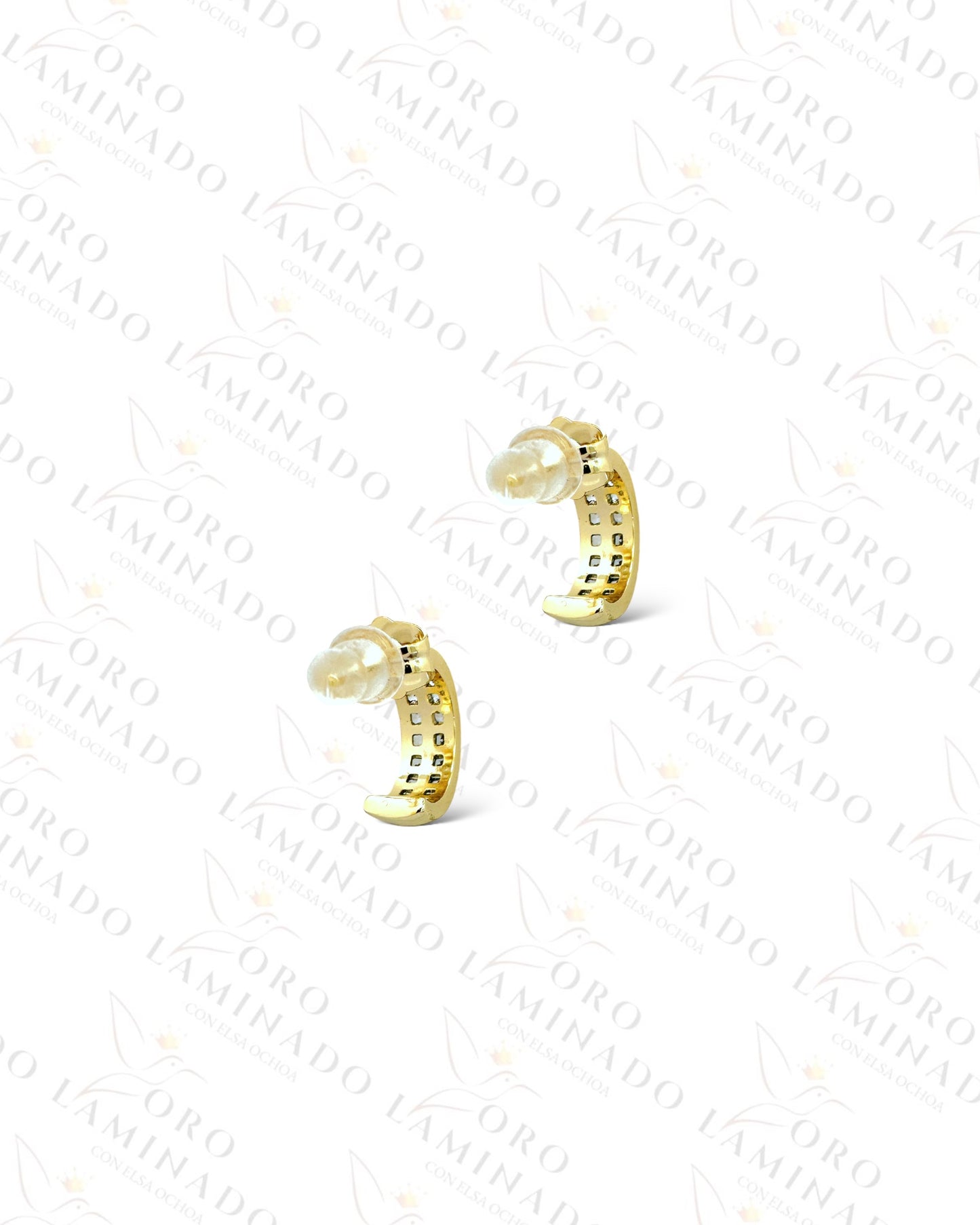 High Quality C-Shape Diamond Earrings Y376