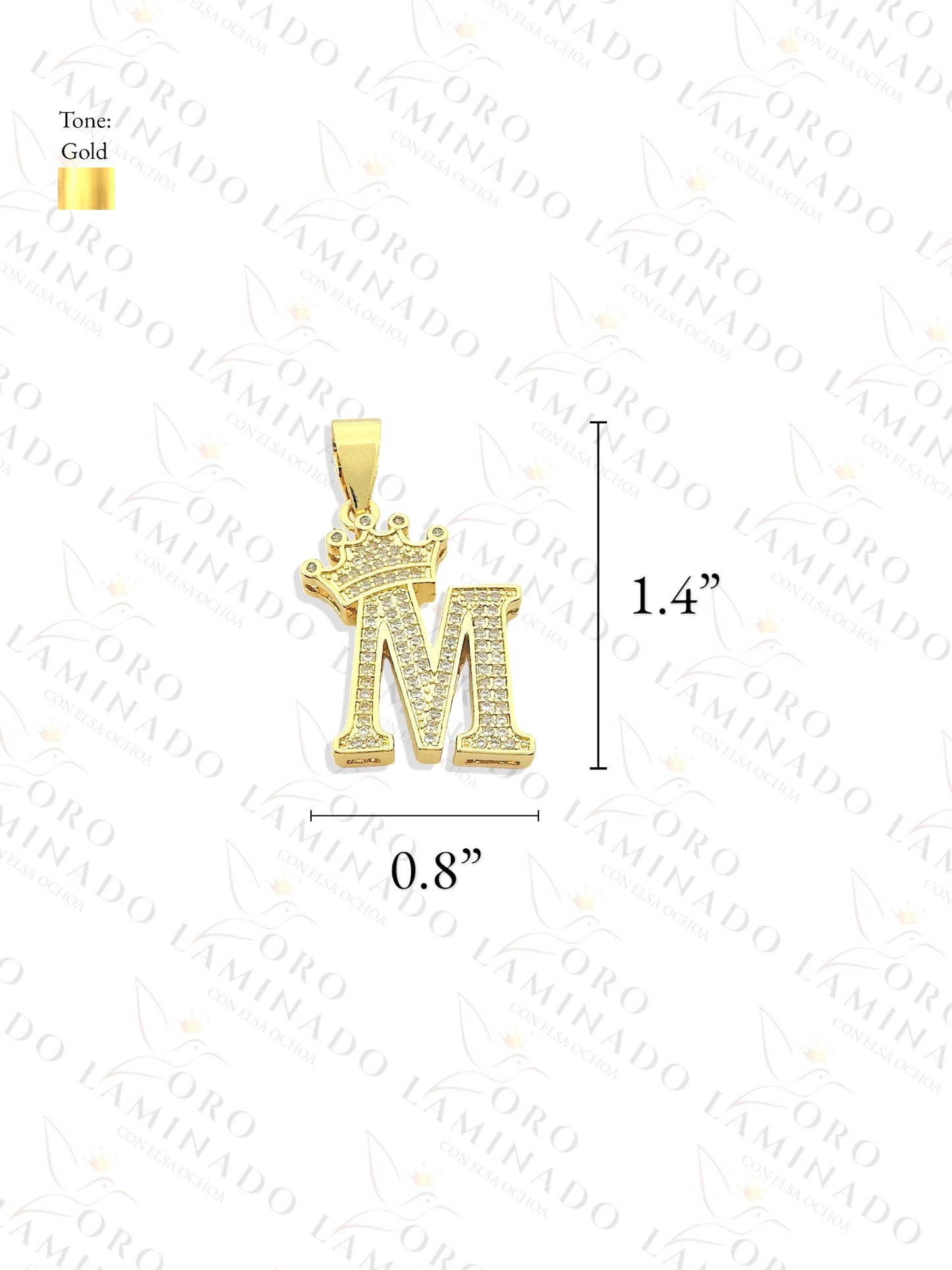 Gold Filled Letter "M" Crown Pendant Y21