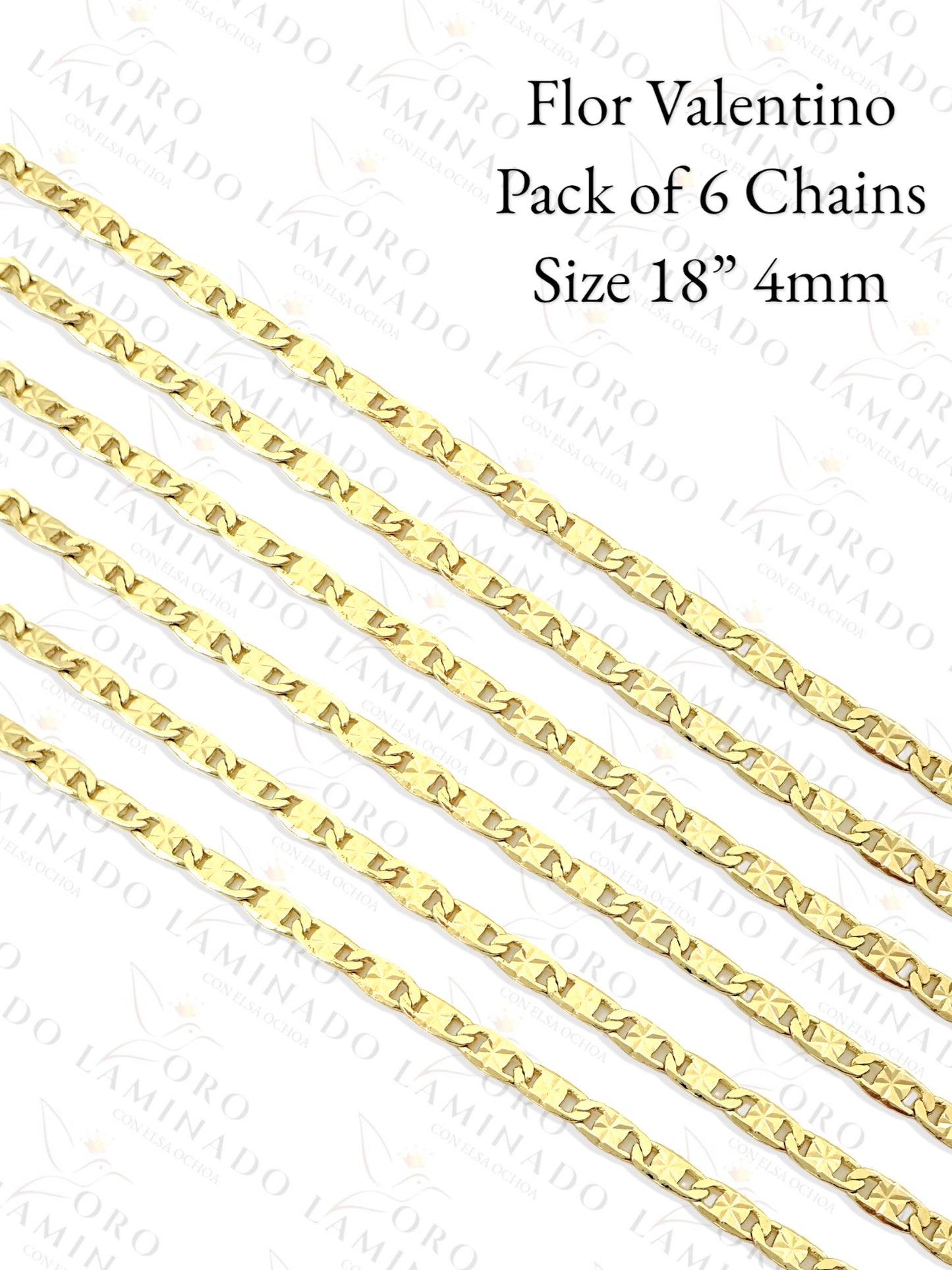 Flor Valentino Pack of 6 Chains Size 18" 4mm R271