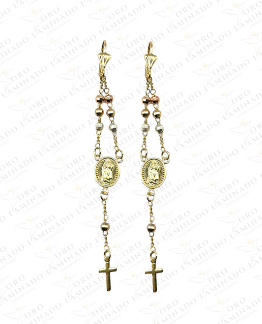 Virgen Mary Three Tones Earrings R1