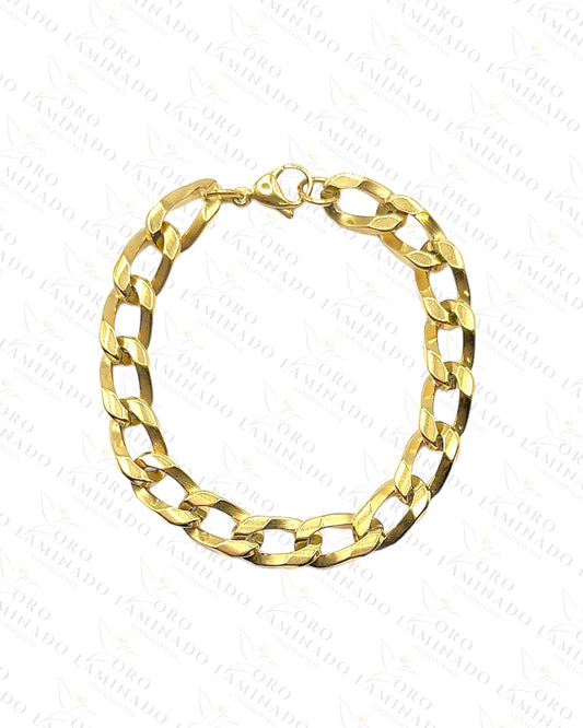 Golden open cuban bracelet C18