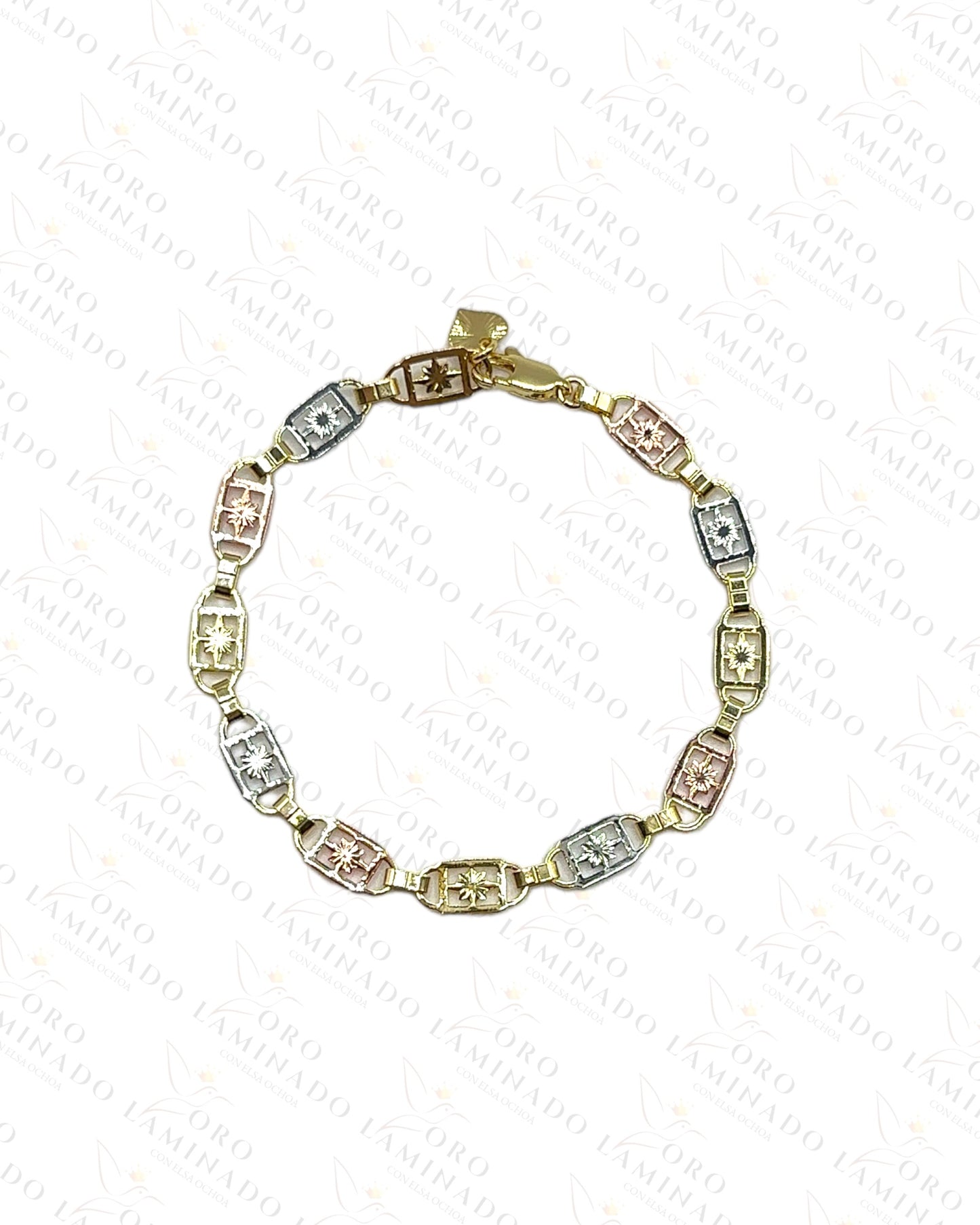 Tricolor valentine flower bracelet G343