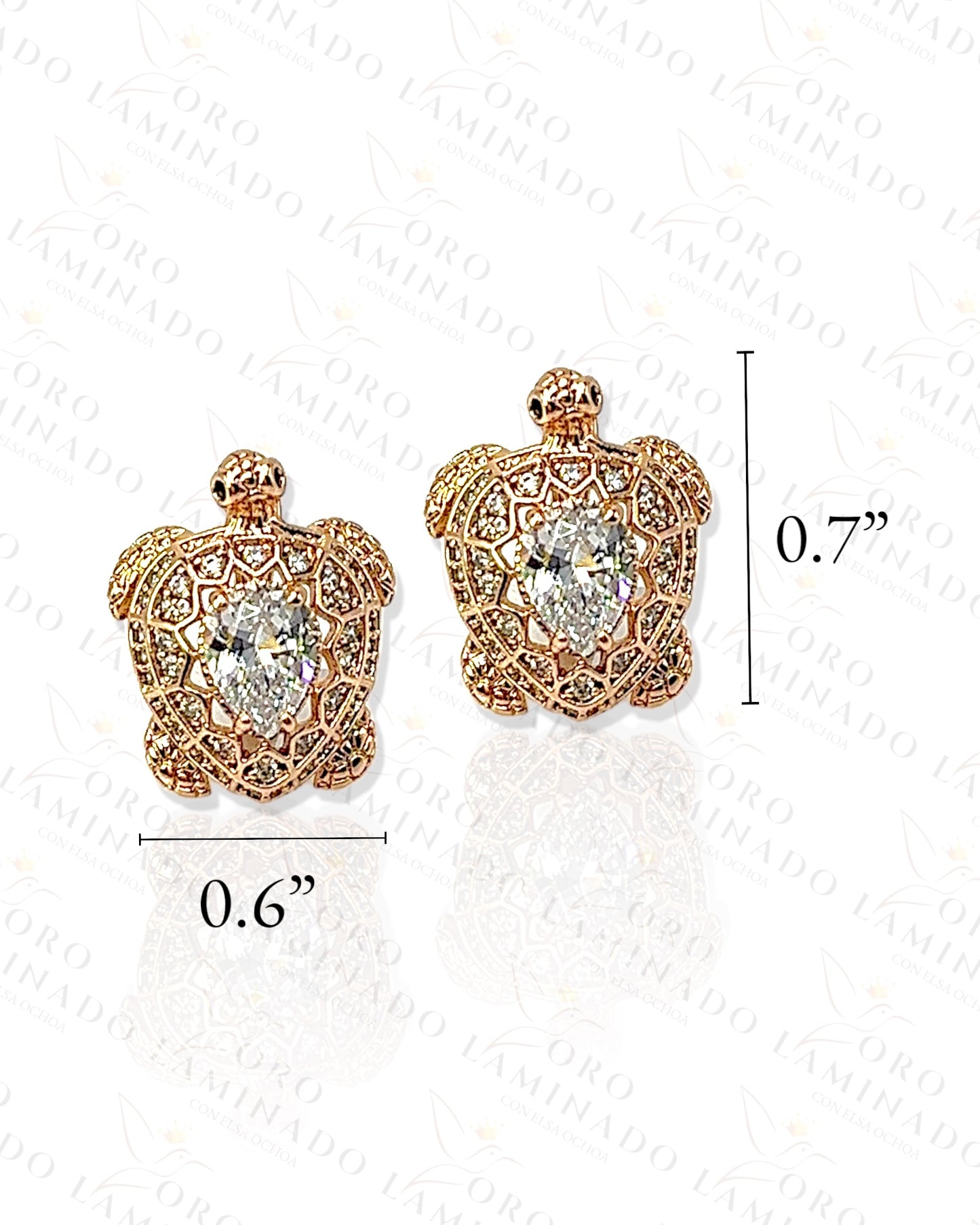 High Quality Rose Gold Turtle Earrings G89