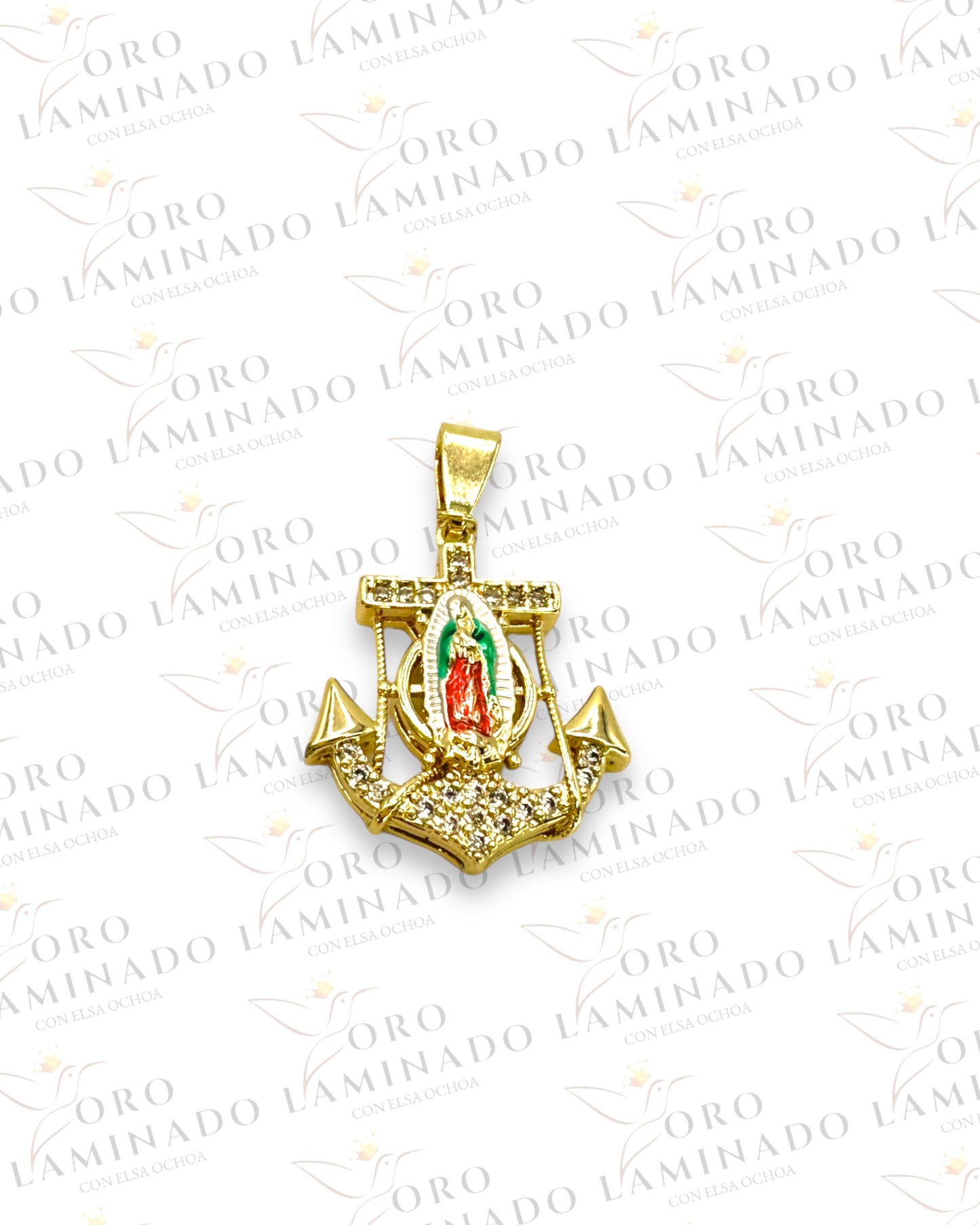 Anchor pendant with Virgen de Guadalupe G28