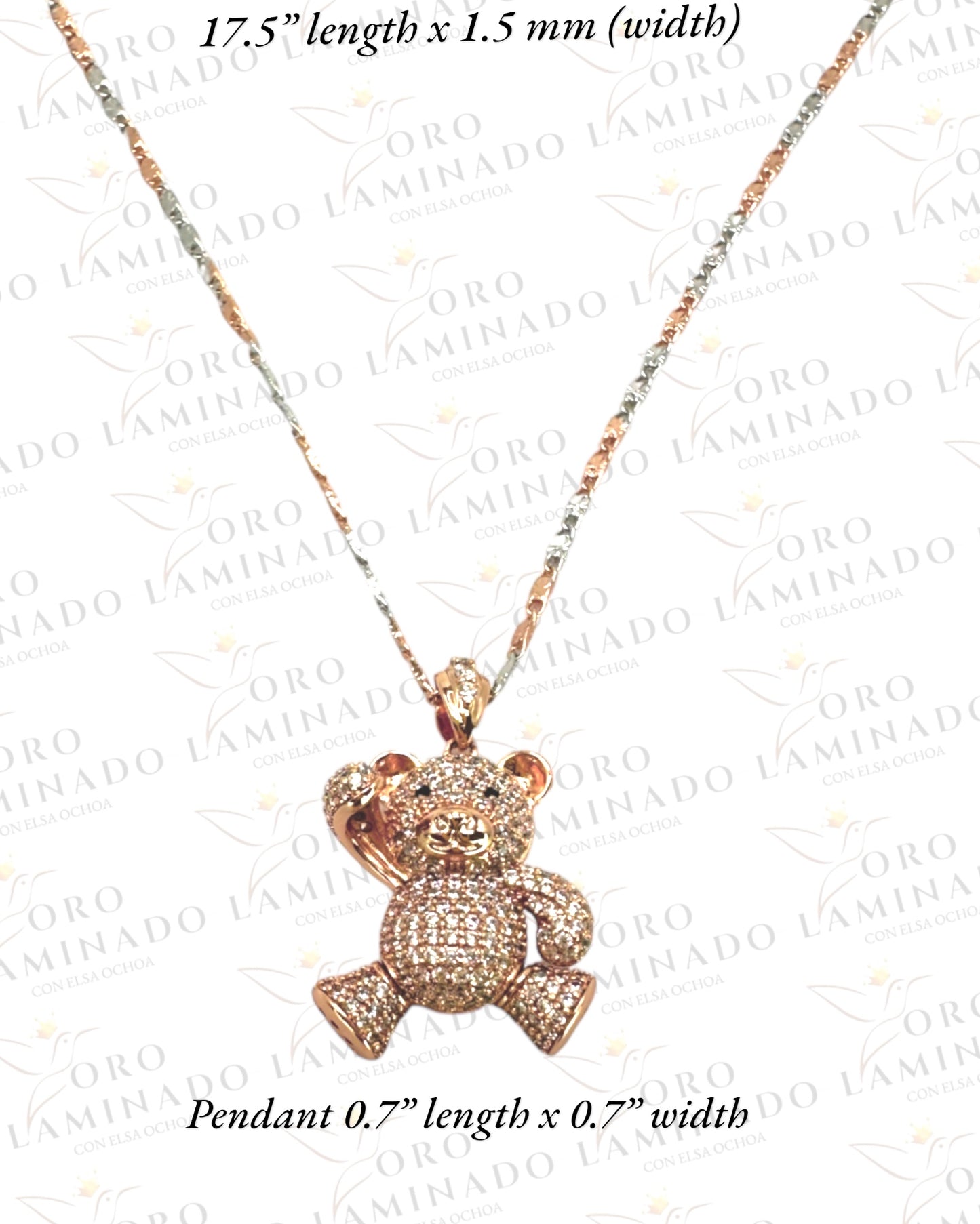 High Quality Bear necklace silver rose gold Y99