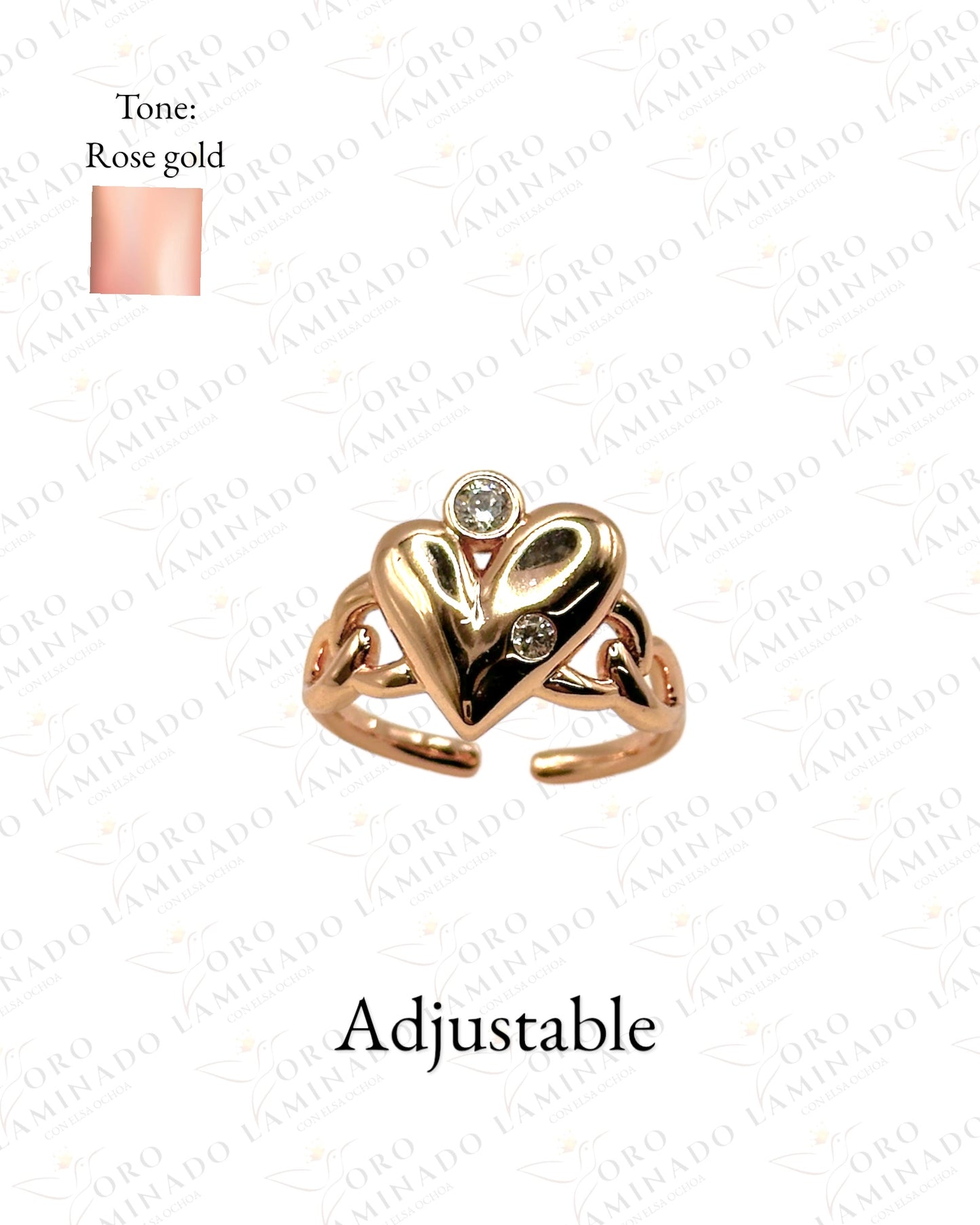 Rose Gold Heart Ring B124