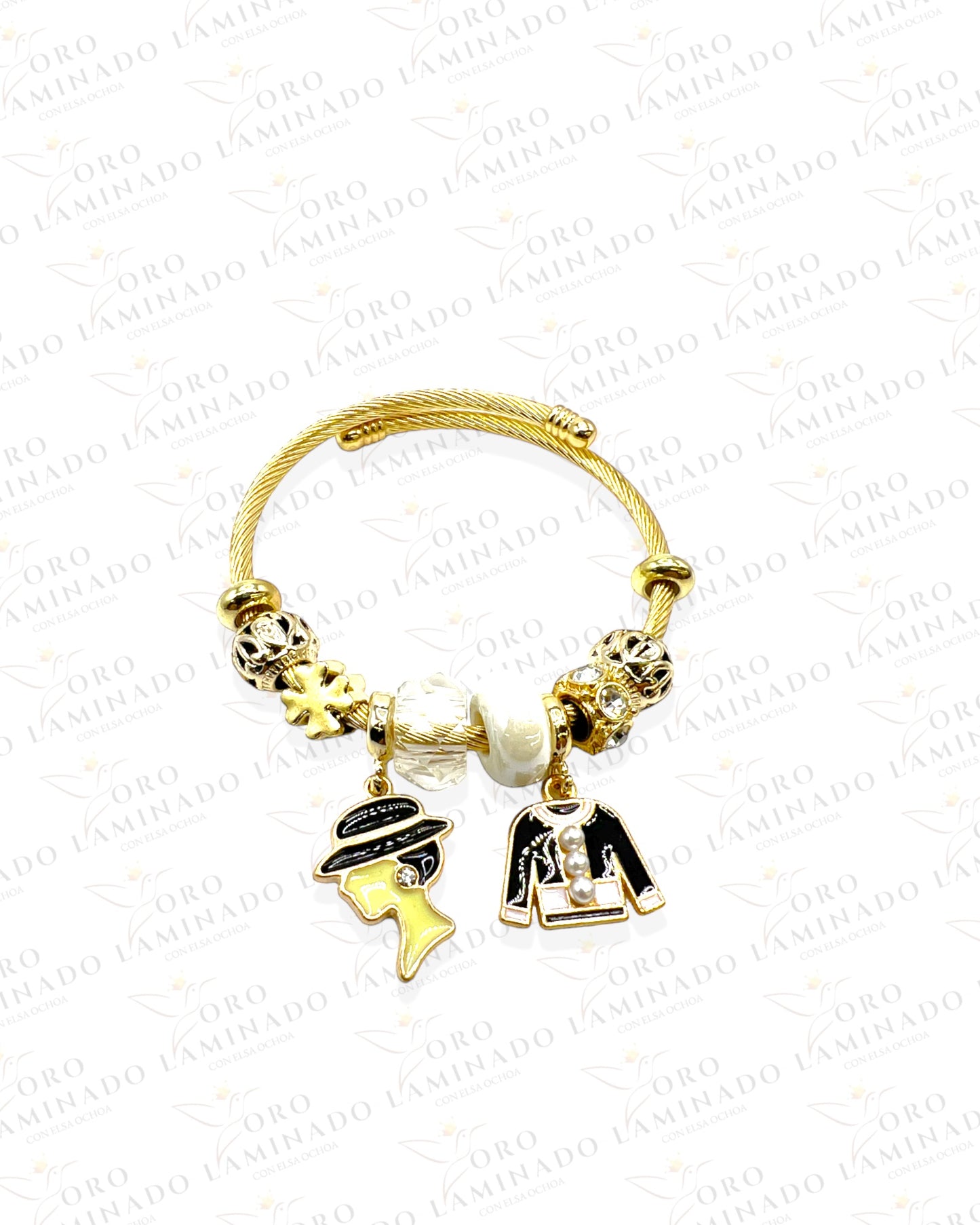 Charm Bracelet Gold White Fashion B28