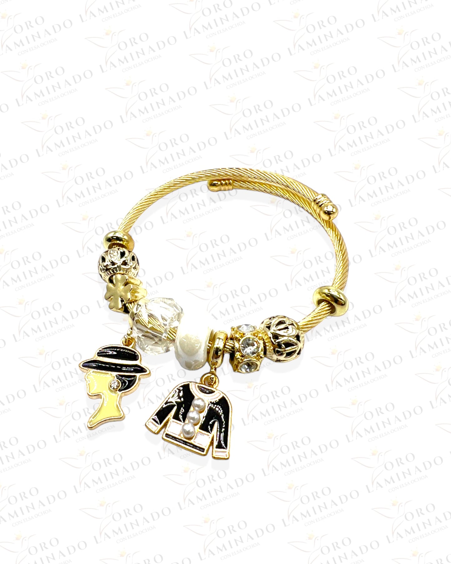 Charm Bracelet Gold White Fashion B28