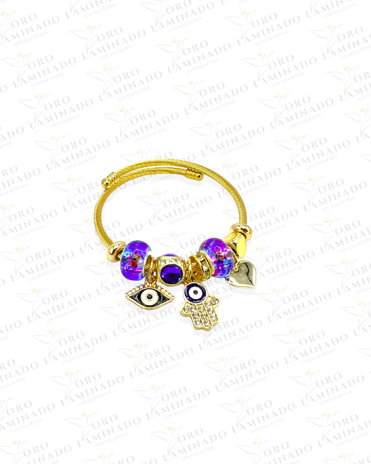 Charm Gold Bracelet Blue Evil Eye Y54