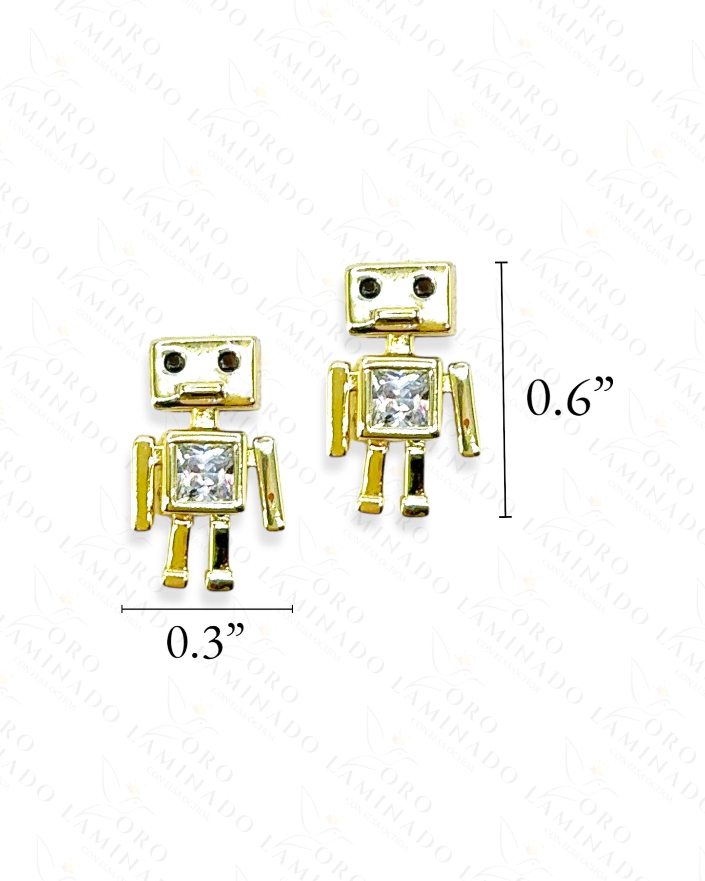 High Quality Small Robot Earrings B58