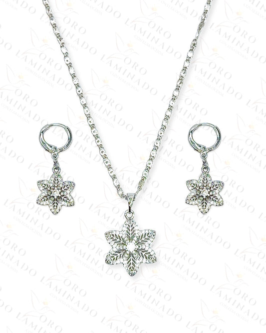 High Quality Silver Flower Set C259