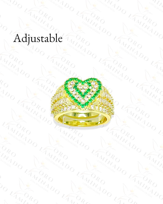 Green Heart Adjustable Ring C277A