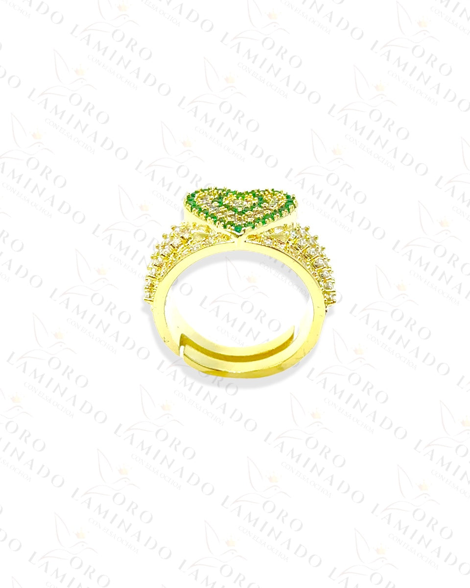 Green Heart Adjustable Ring C277A