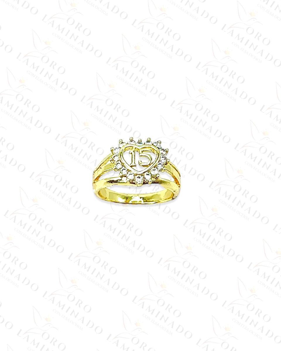 High Quality "15" Quinceañera Heart Ring C287A