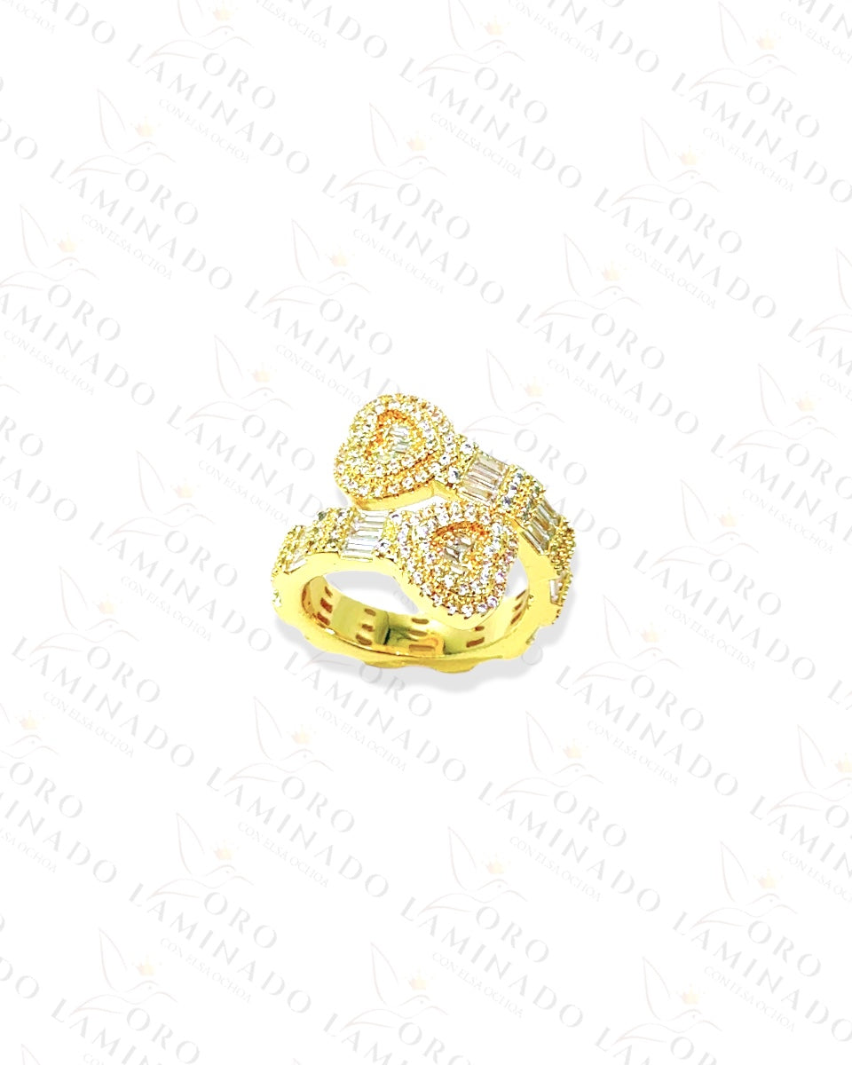 Double Heart Crystal Ring C289