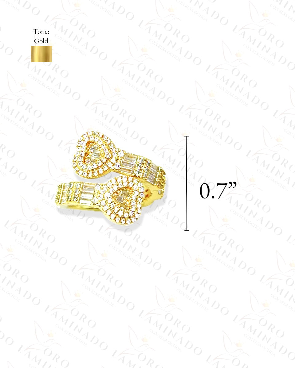 Double Heart Crystal Ring C289