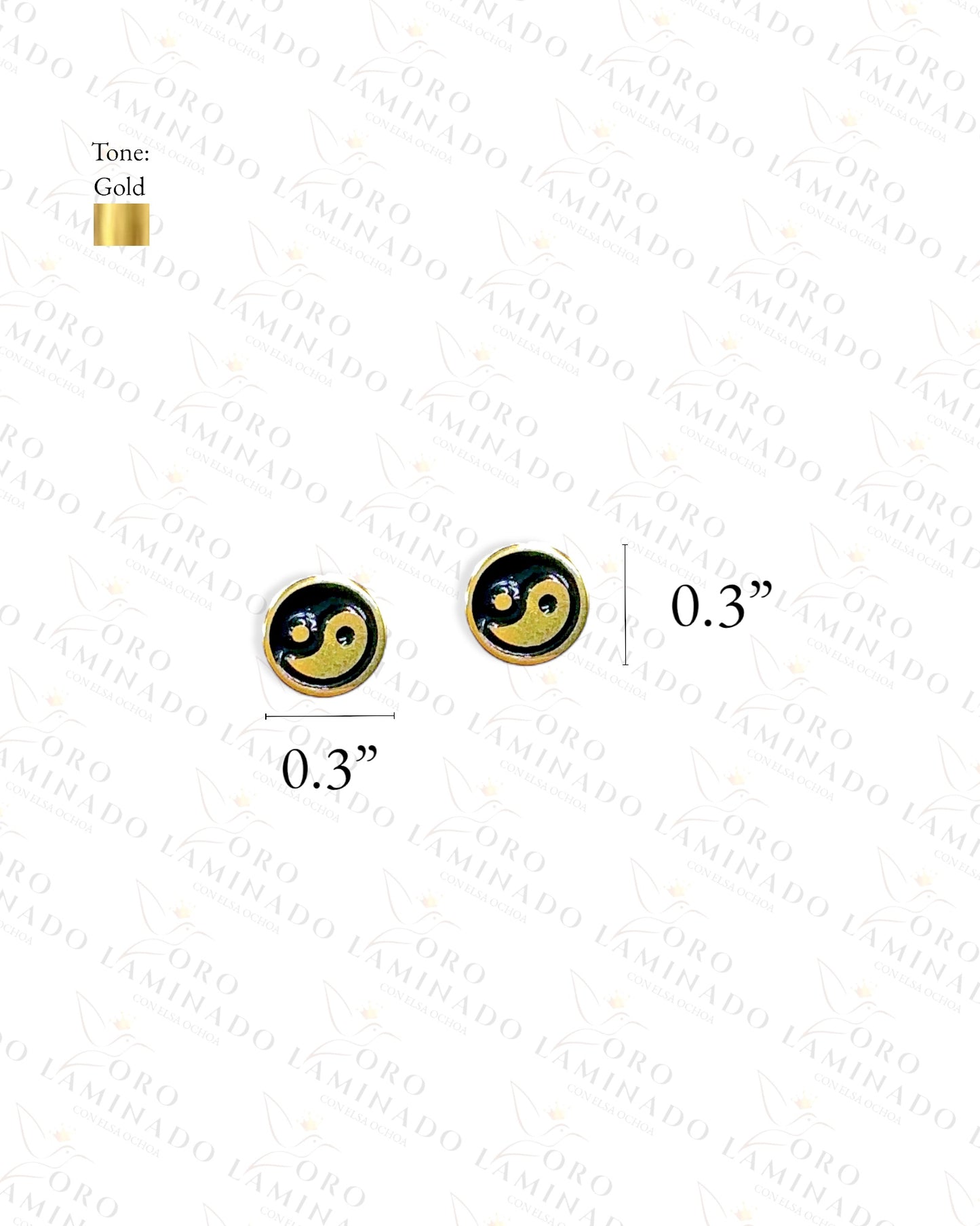 Men Stainless Steel Yin-Yang Earrings C338