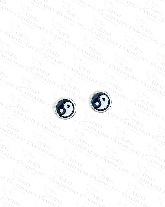 Men Silver Stainless Steel Yin-Yang Earrings C339