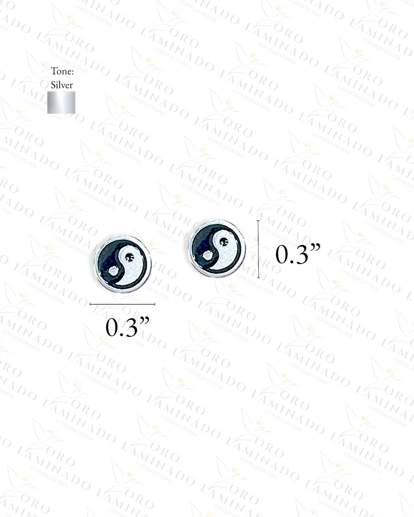 Men Silver Stainless Steel Yin-Yang Earrings C339