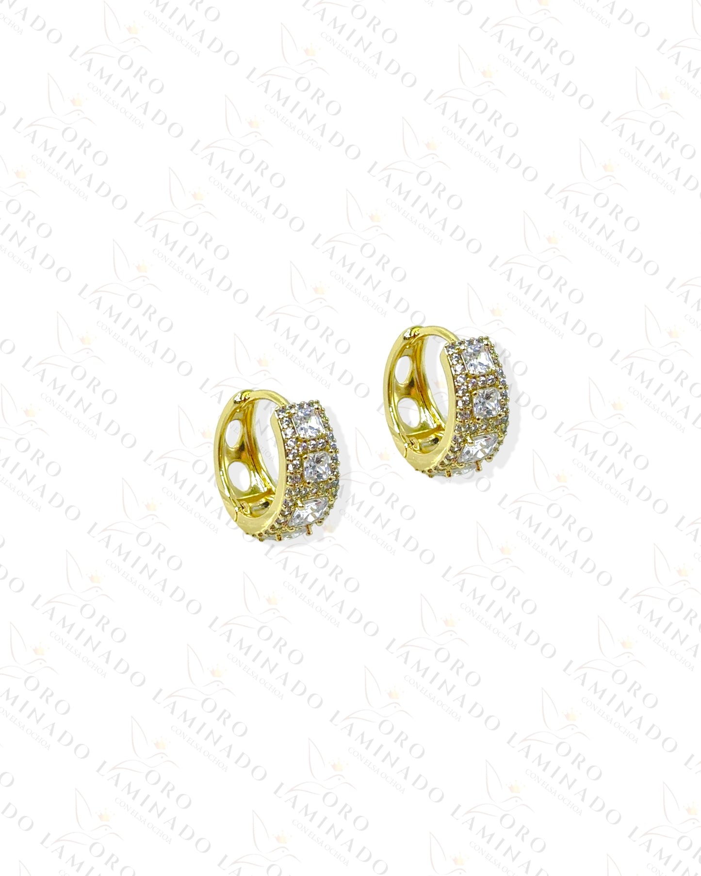 High Quality Small Diamond Hoop Earrings Y100