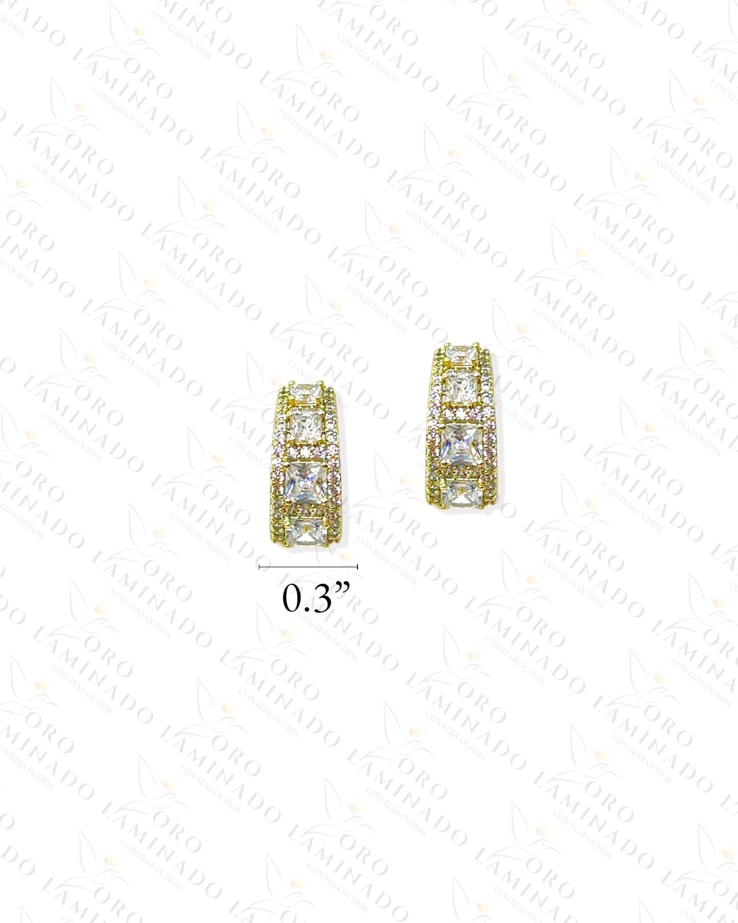 High Quality Small Diamond Hoop Earrings Y100