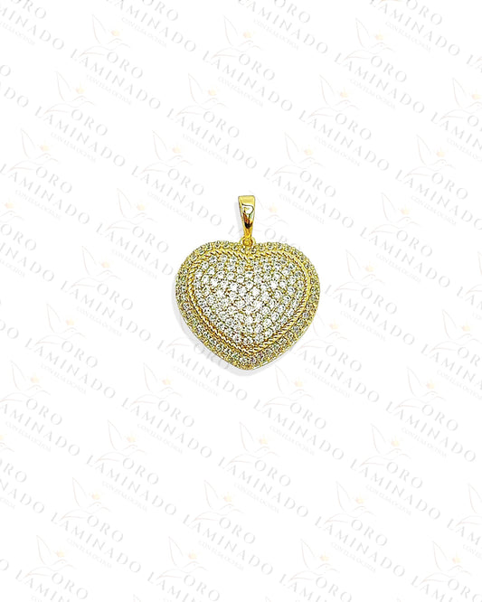 High Quality Heart Covered in Stones Pendant R151