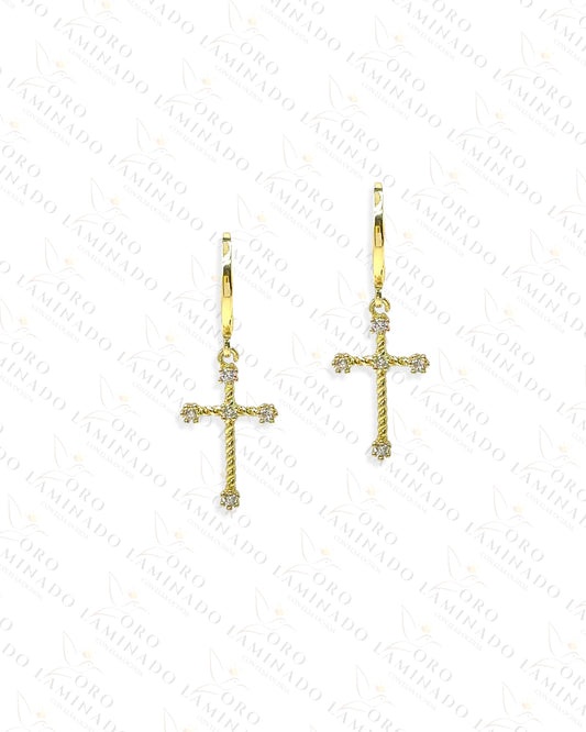 High Quality Small Cross Hoop Earrings Y282