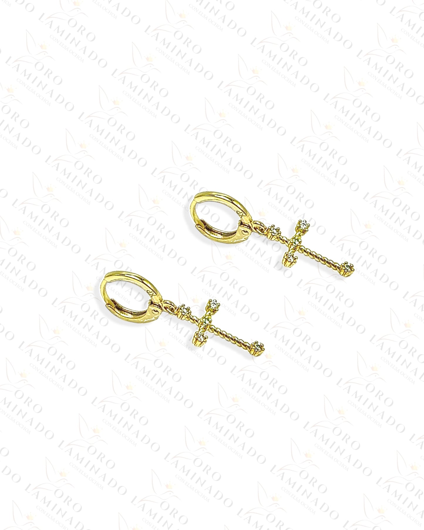 High Quality Small Cross Hoop Earrings Y282