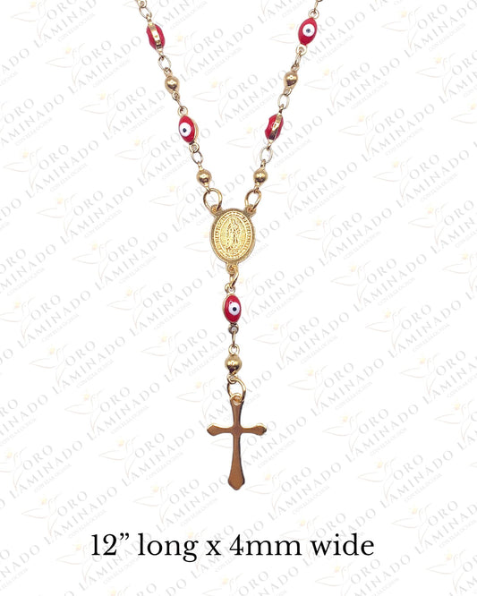 12” Red Evil Eye Virgen de Guadalupe Rosary B77