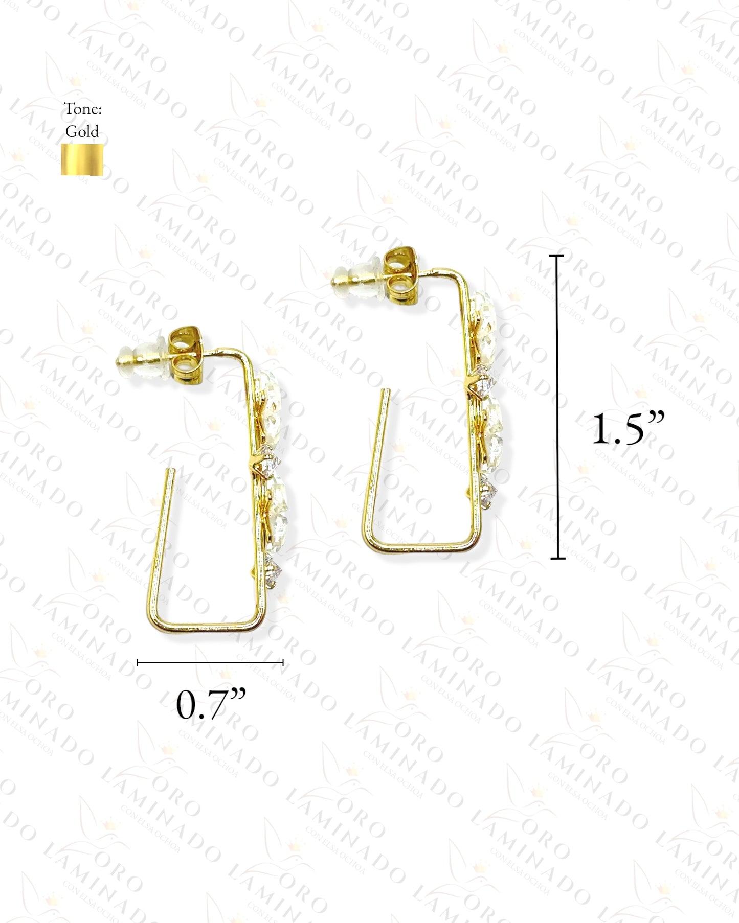 High Quality Square Flower Earrings Y78