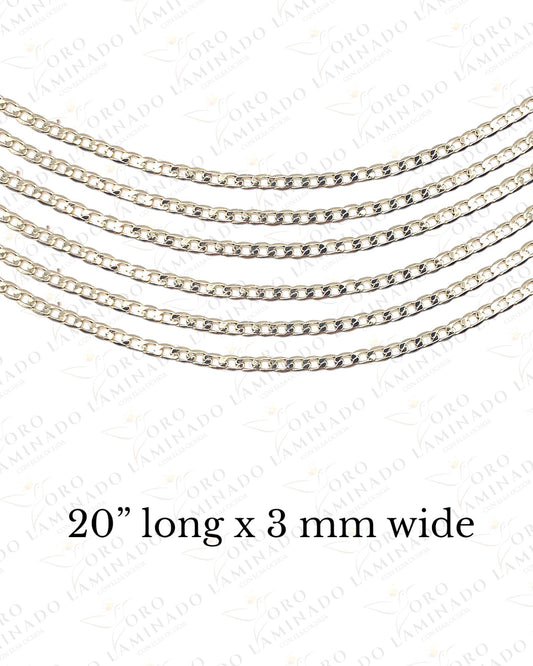 20” 3mm Cuban Chains (Pack of 6) B2