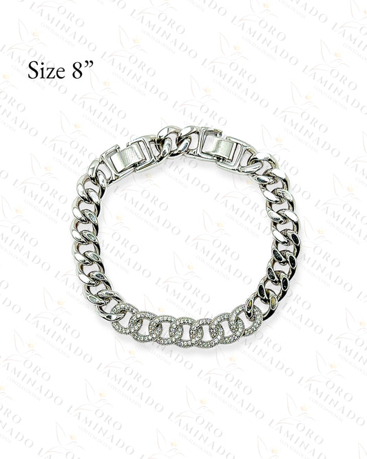 High Quality Silver Cuban Chain Bracelet G186