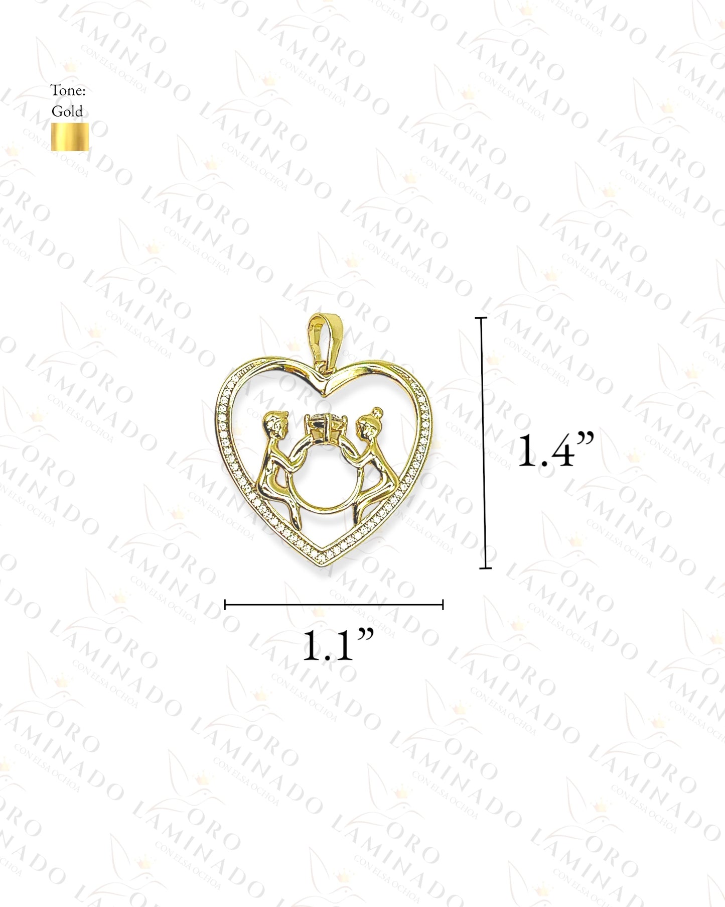 Heart Man and Woman Ring Pendant R348