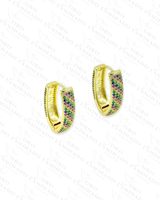 High Quality Medium Multi-Color Hoop Earrings