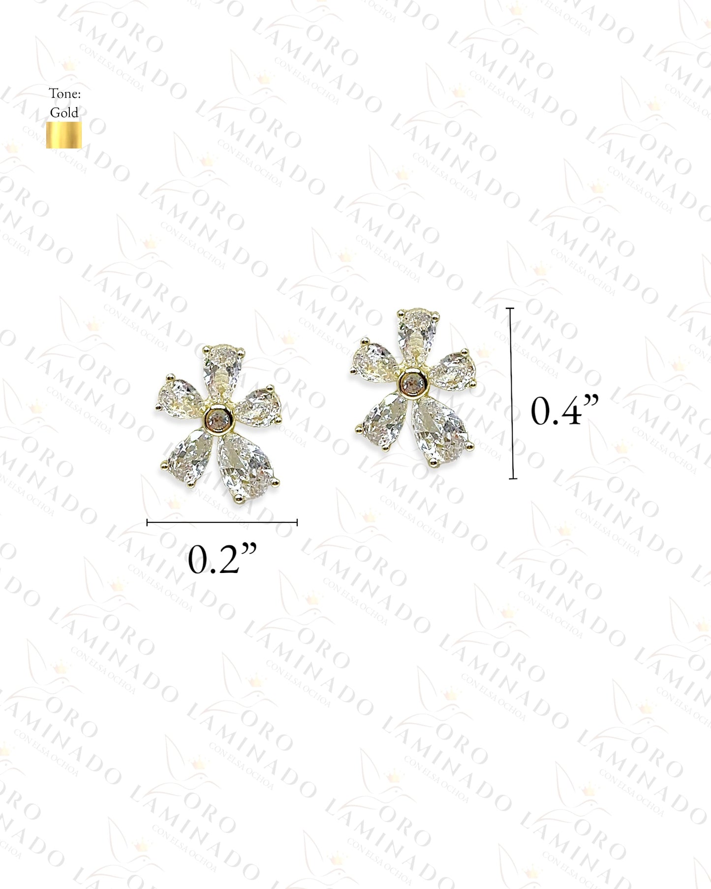 High Quality Diamond Flower Earrings Y375