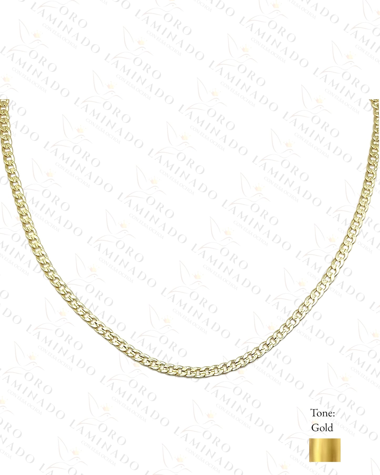 Gold Filled 18” 4mm Cuban Chains with Diamond Effect (Pack of 6) Y385