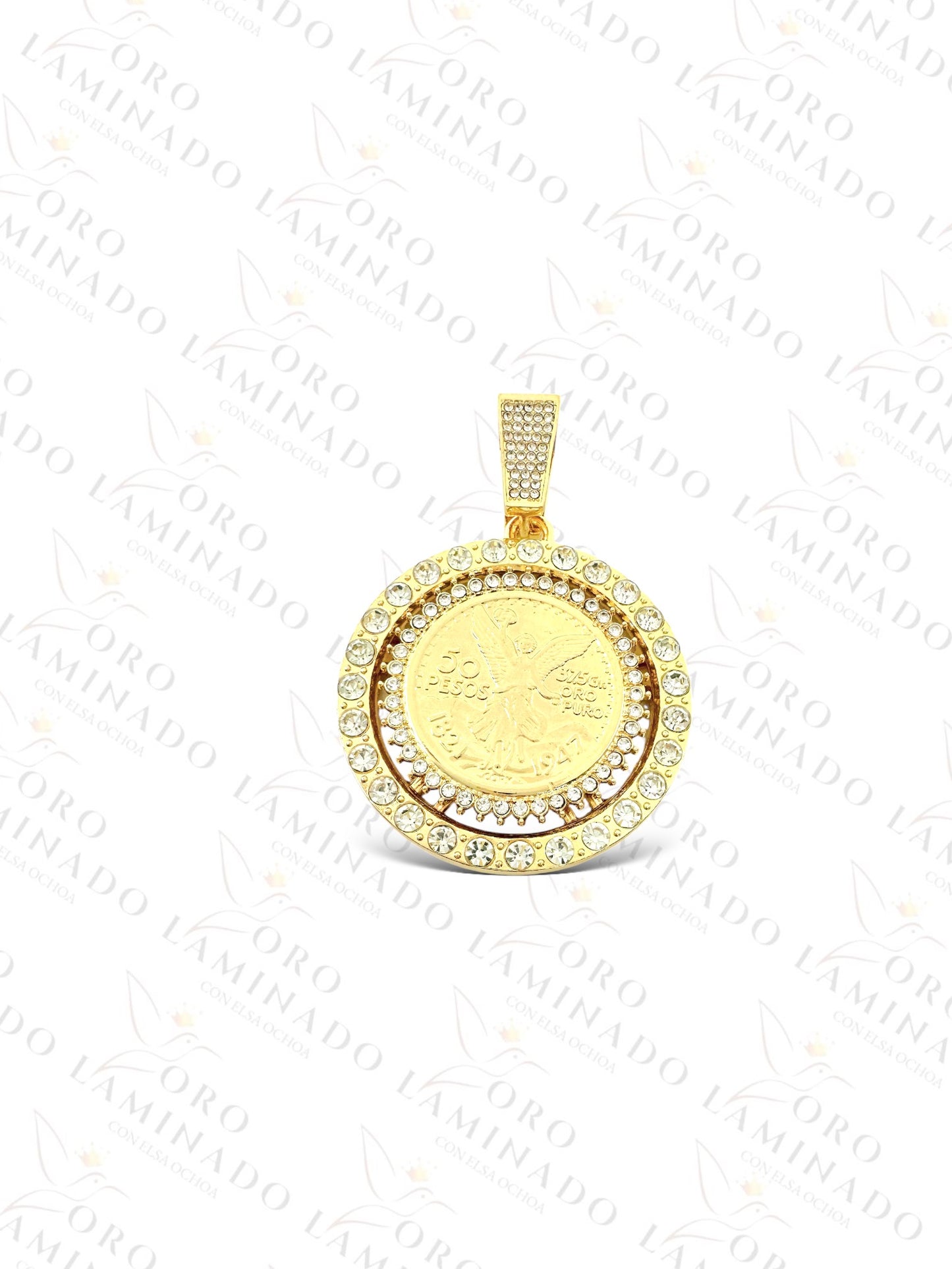 Gold Filled Spinning 50 Pesos Centenary Pendant R19