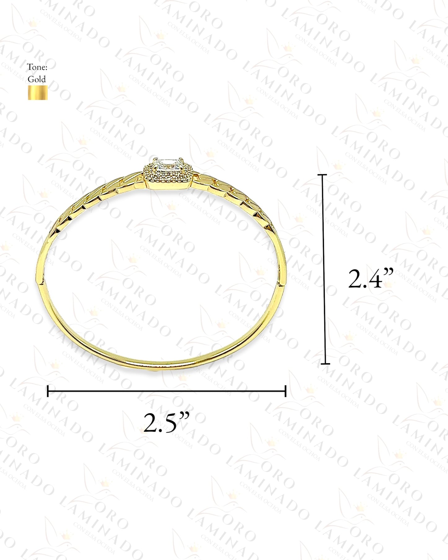 High Quality Square Diamond Bangle Bracelet Y394