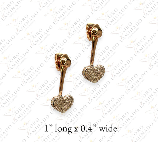 Zirconia pave double heart earring G217