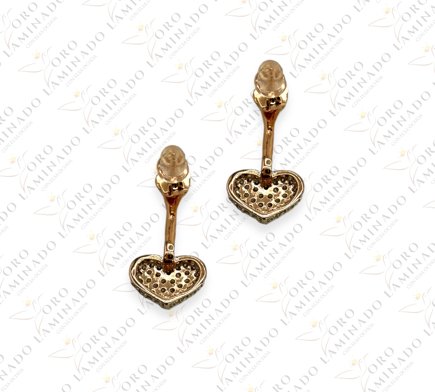 Zirconia pave double heart earring G217