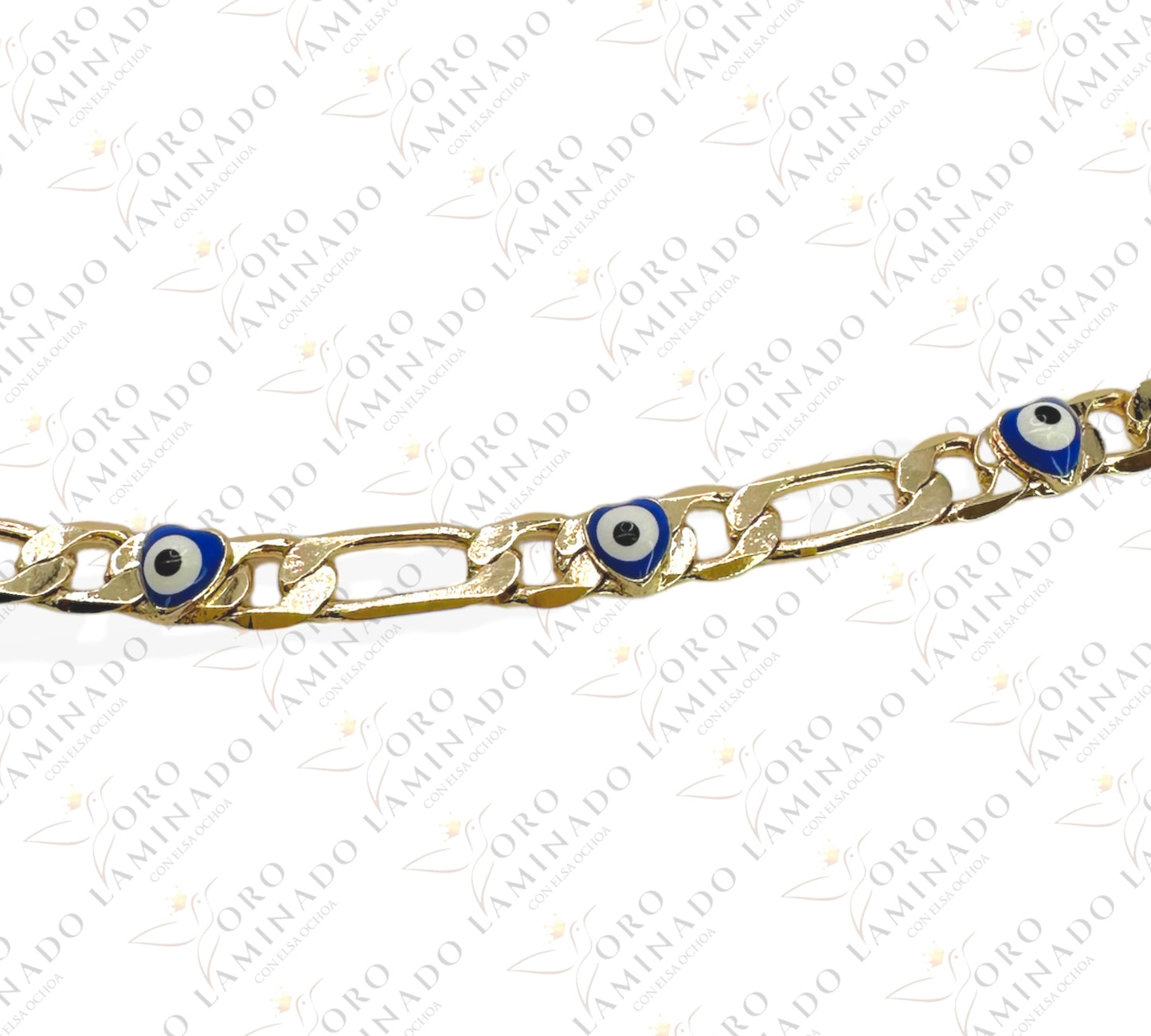 Figaro bracelet with blue eyes (pack of 6) B93