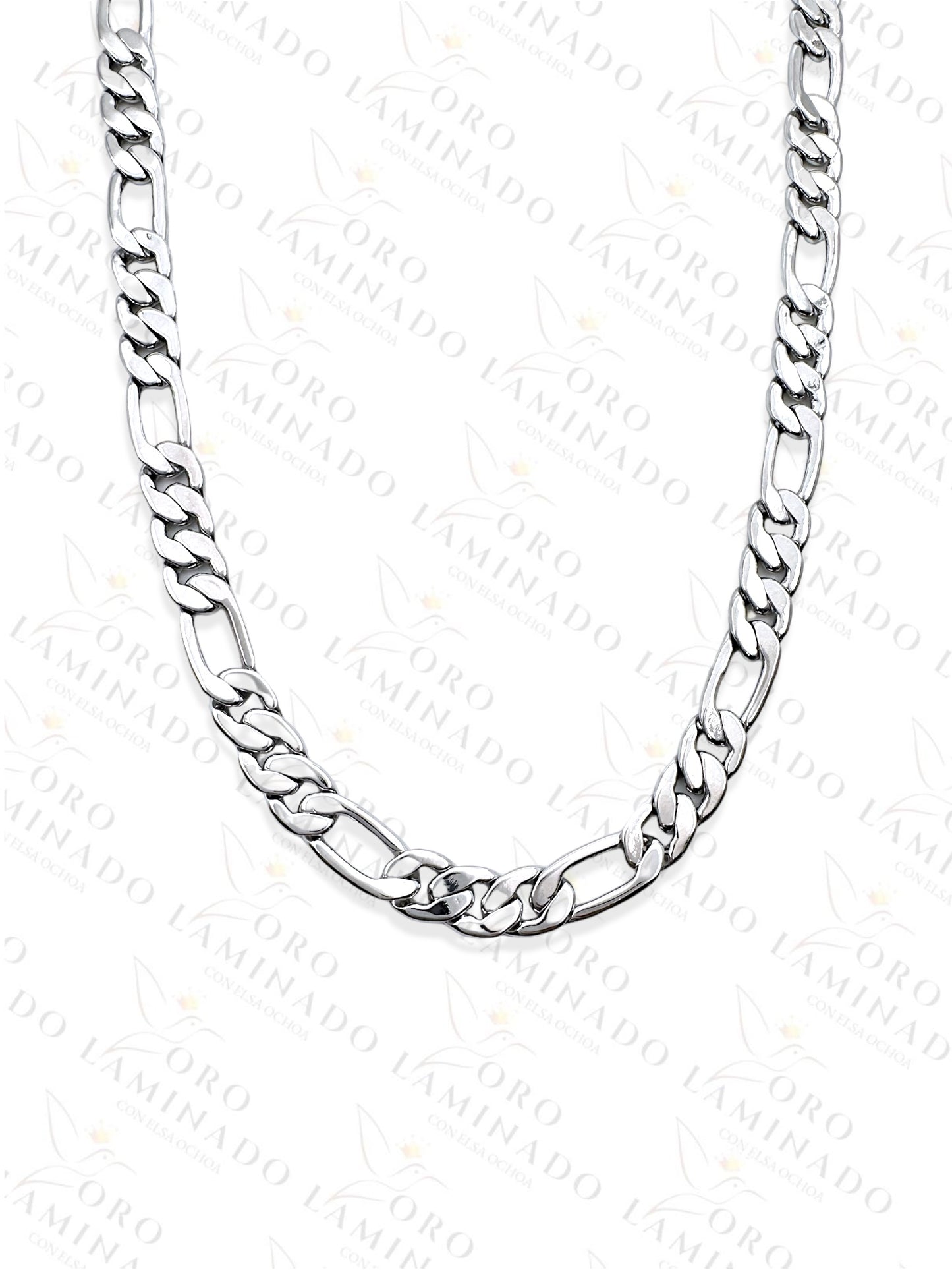 Silver Figaro Pack of 3 Chains Size 26" 9mm B198