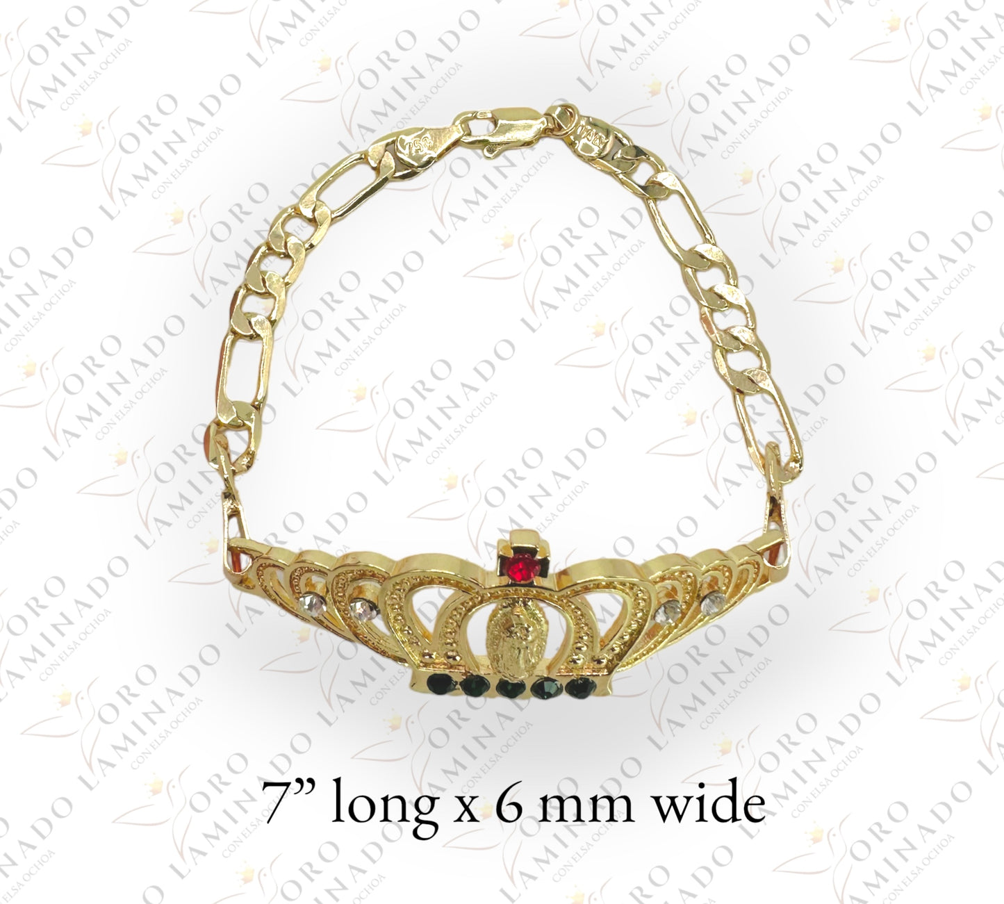 Virgen de Guadalupe bracelet with crown (pack of 6) R103