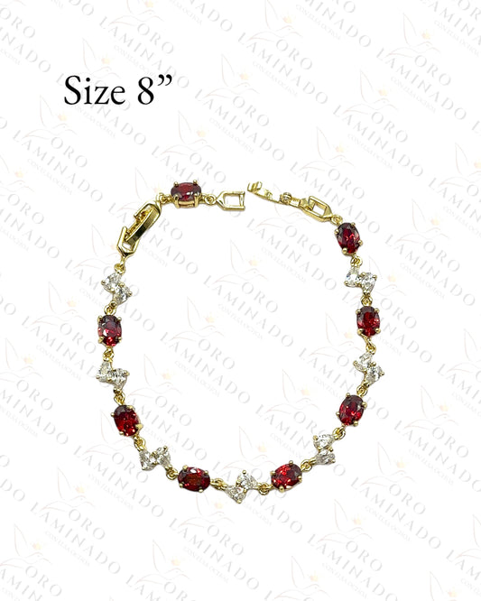 High Quality Red and Clear Stones Bracelet Y443