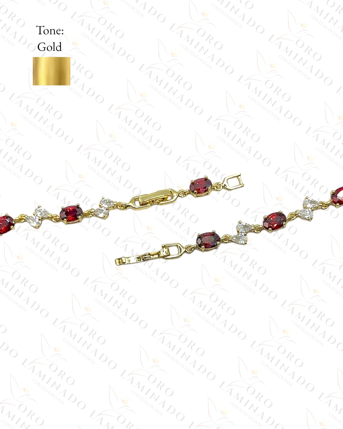 High Quality Red and Clear Stones Bracelet Y443