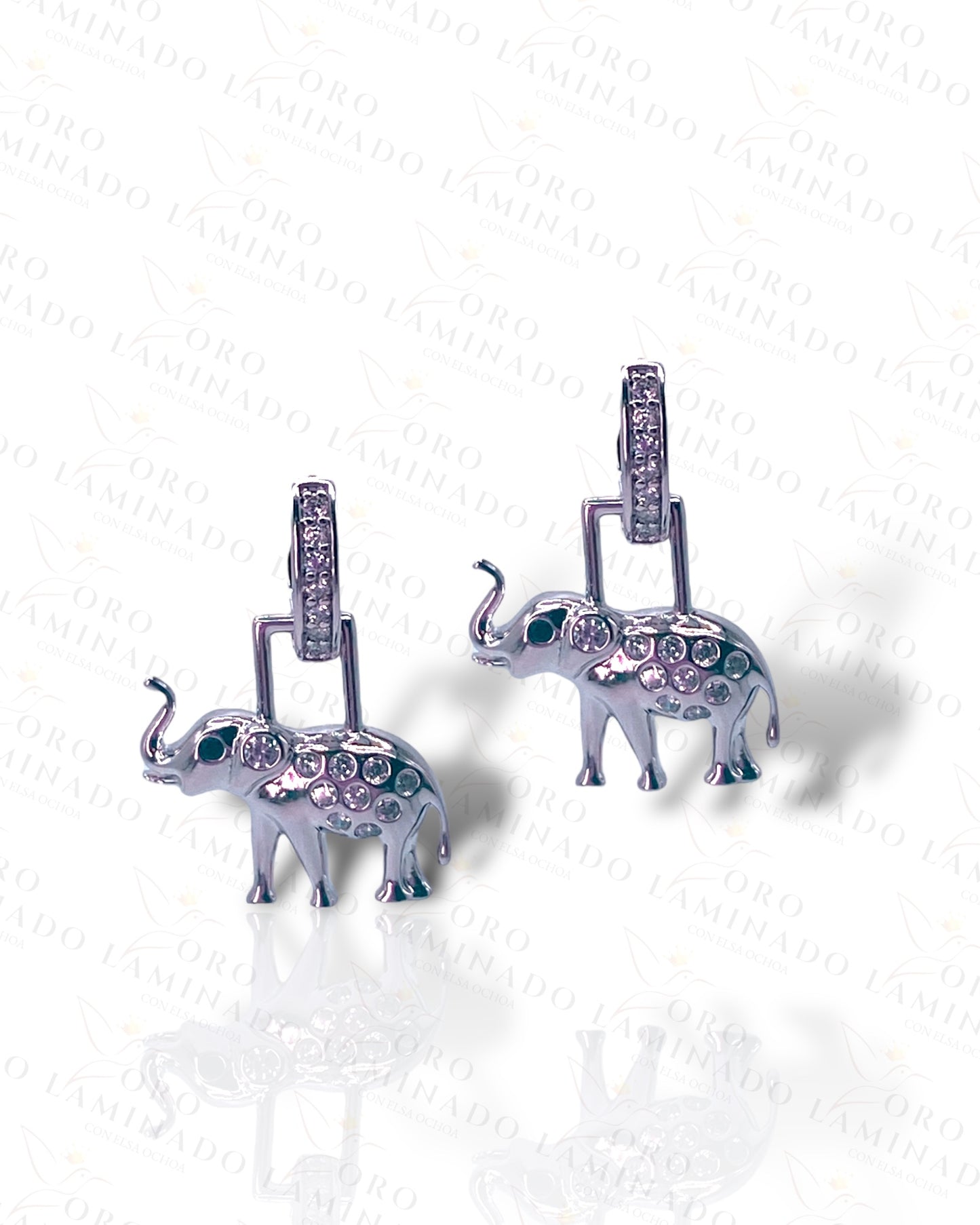 High Quality  Silver Elephant Hoop Earrings C191